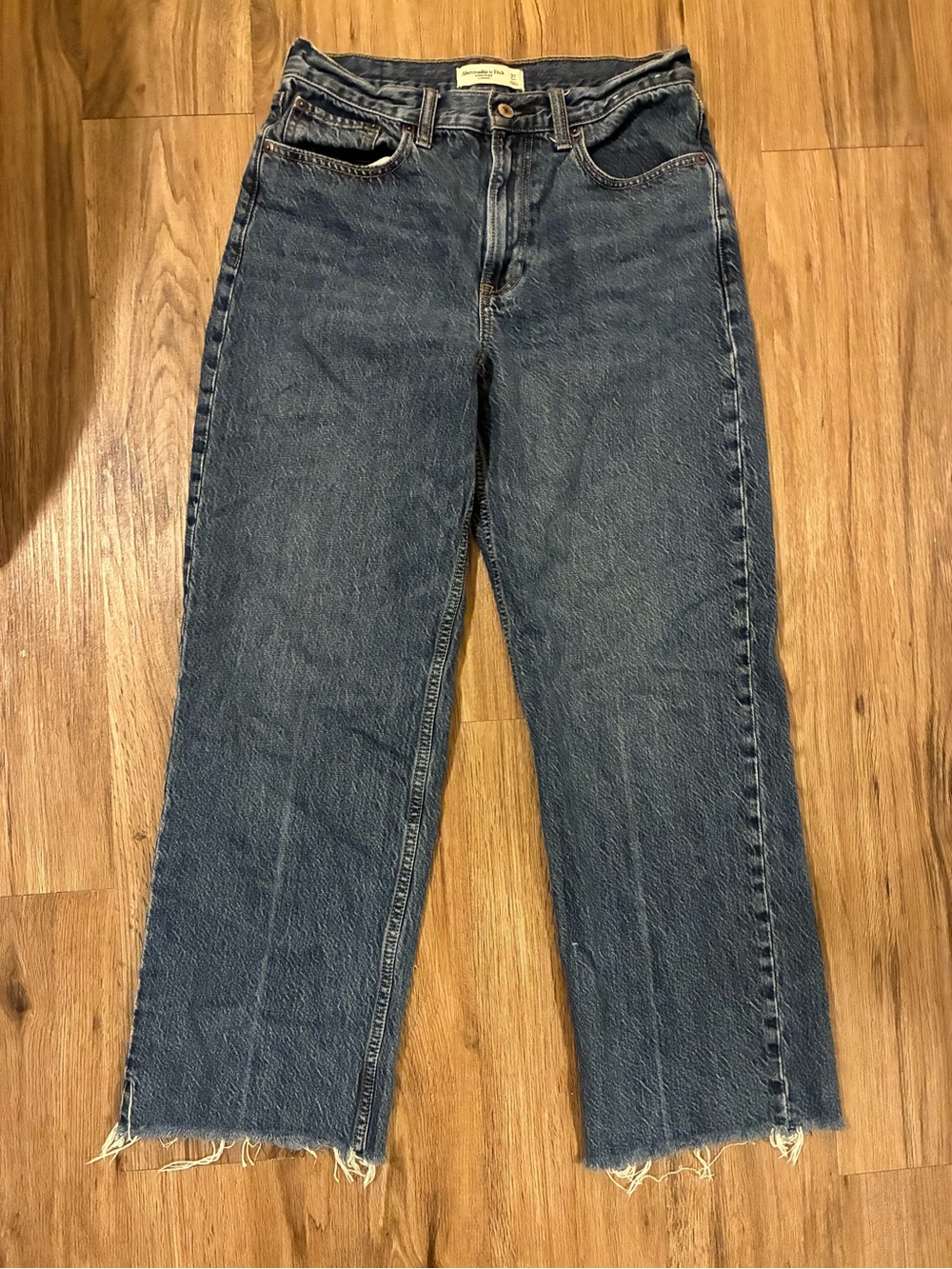 Women’s Abercrombie Dark Blue Straight-Leg Jeans